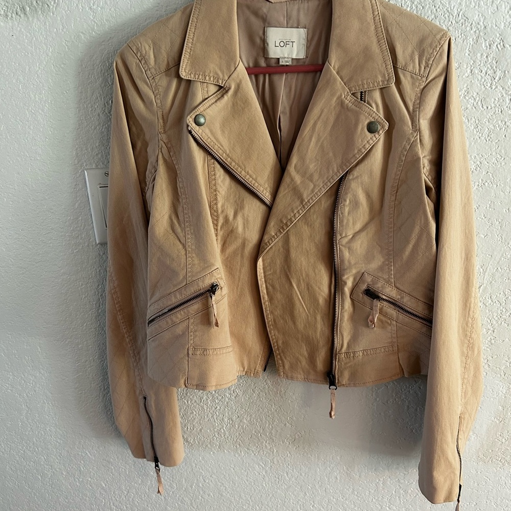 Loft Moto jacket size small beige SOLD
